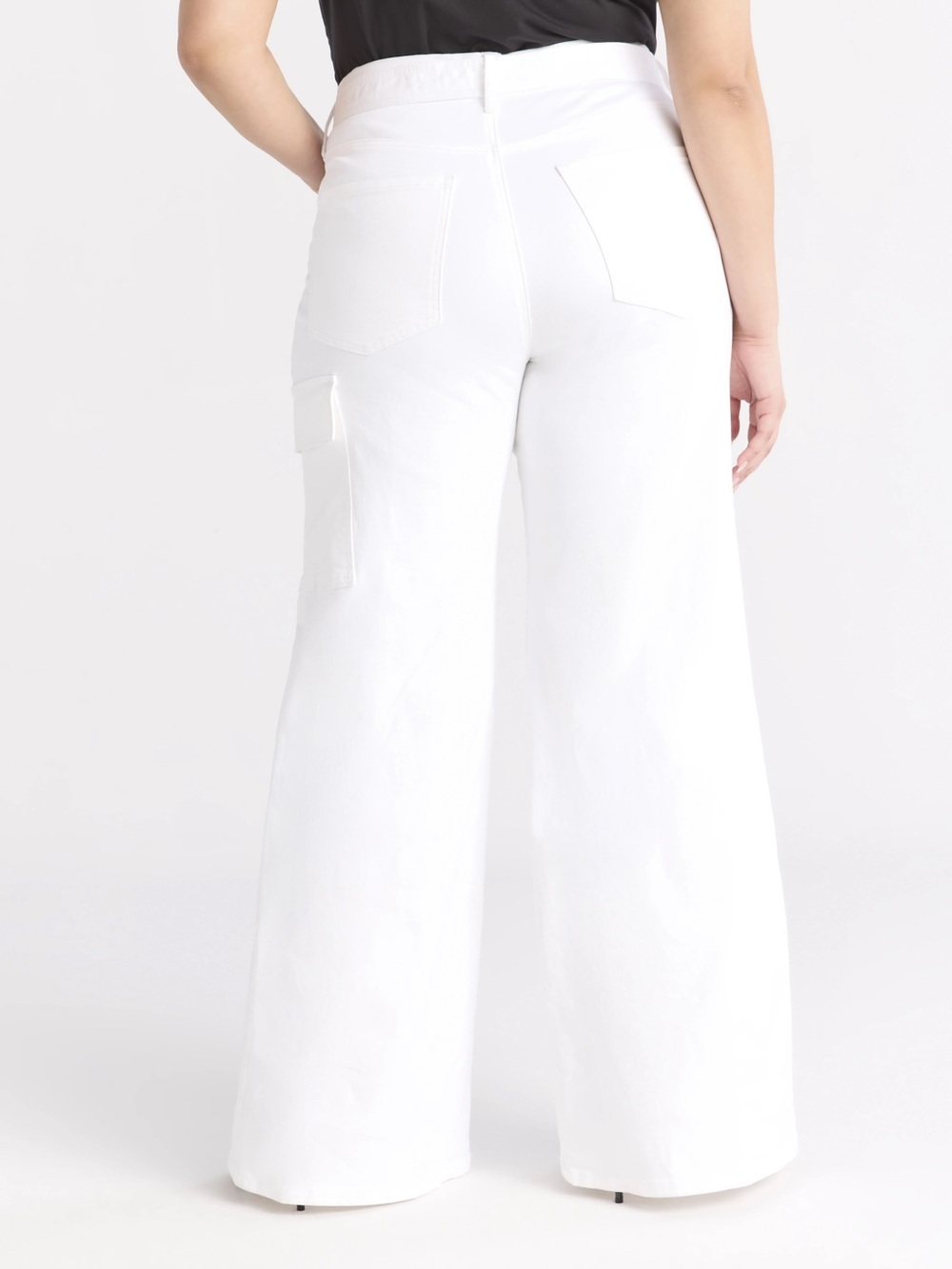 Sofia vergera super hi-rise palazzo White Wide-Leg Cargo Jeans - Women